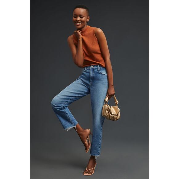 Good American Good Vintage Frayed Hem Jeans in Indigo Blue 0/25 NWT - Picture 13 of 13